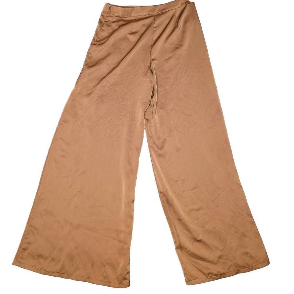Forever 21 Pants High Waisted Wide Leg Trouser Pants Brown/ Copper Size Large